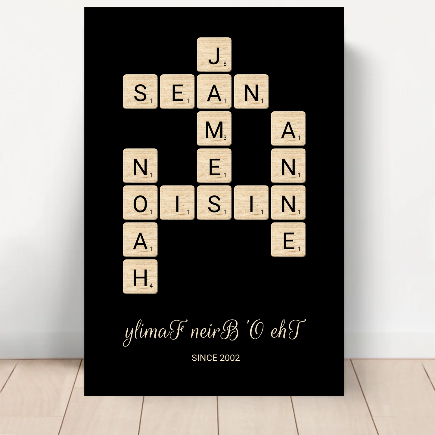 50% OFF Personalised Canvas "Family Crossword Art"